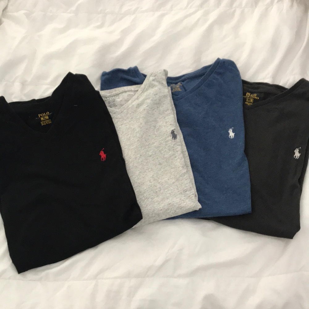 3 Men’s POLO V Neck Short Sleeve T-shirts